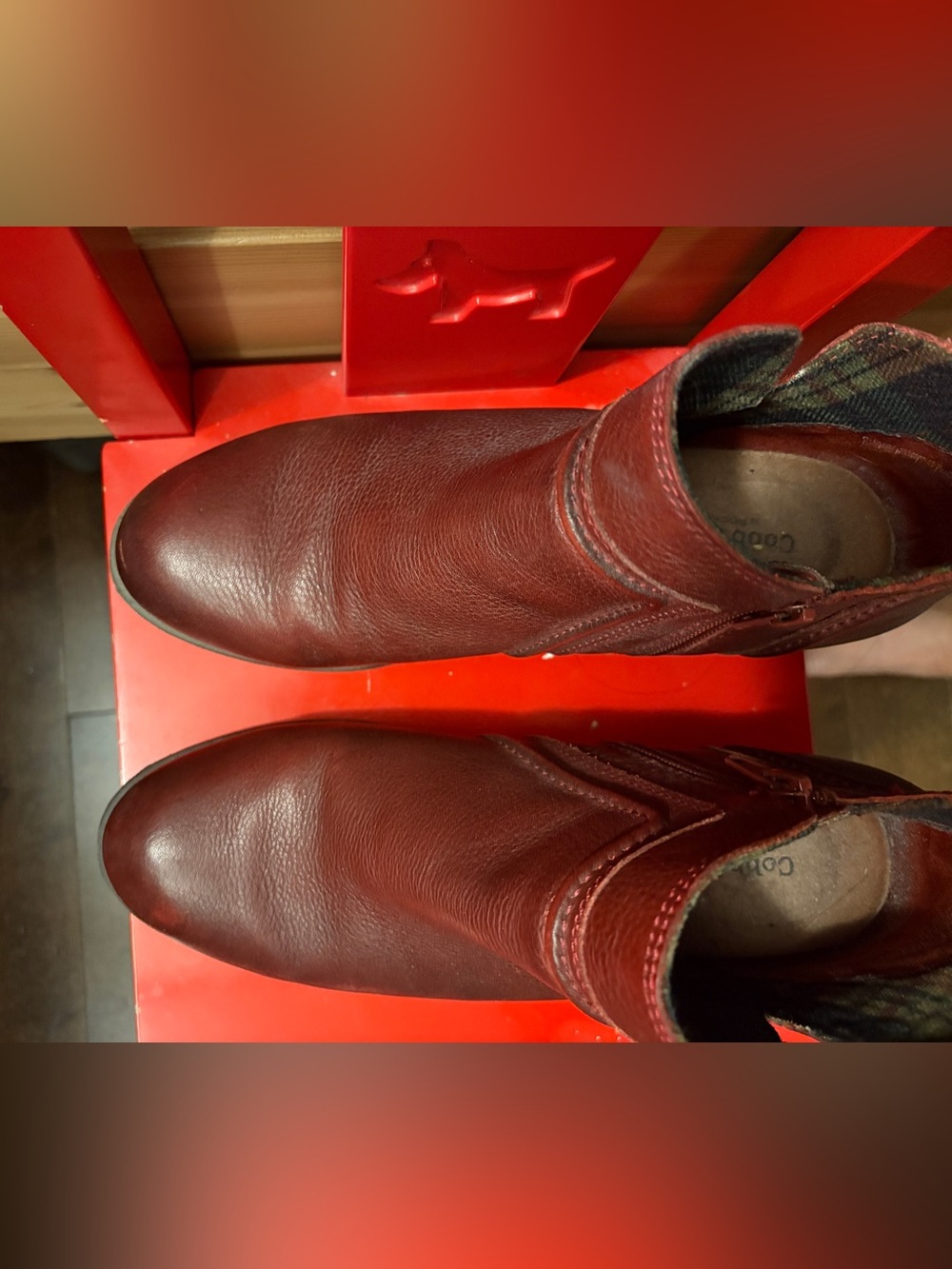 Cobb Hill by New Balance Women's Red Leather Ankle Booties - Picture 6 of 7